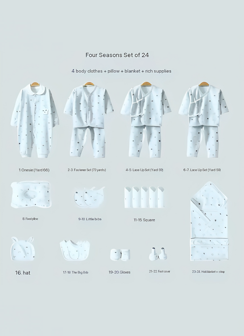 Kit Newborn Star Style Clothing Set - 24 PCS