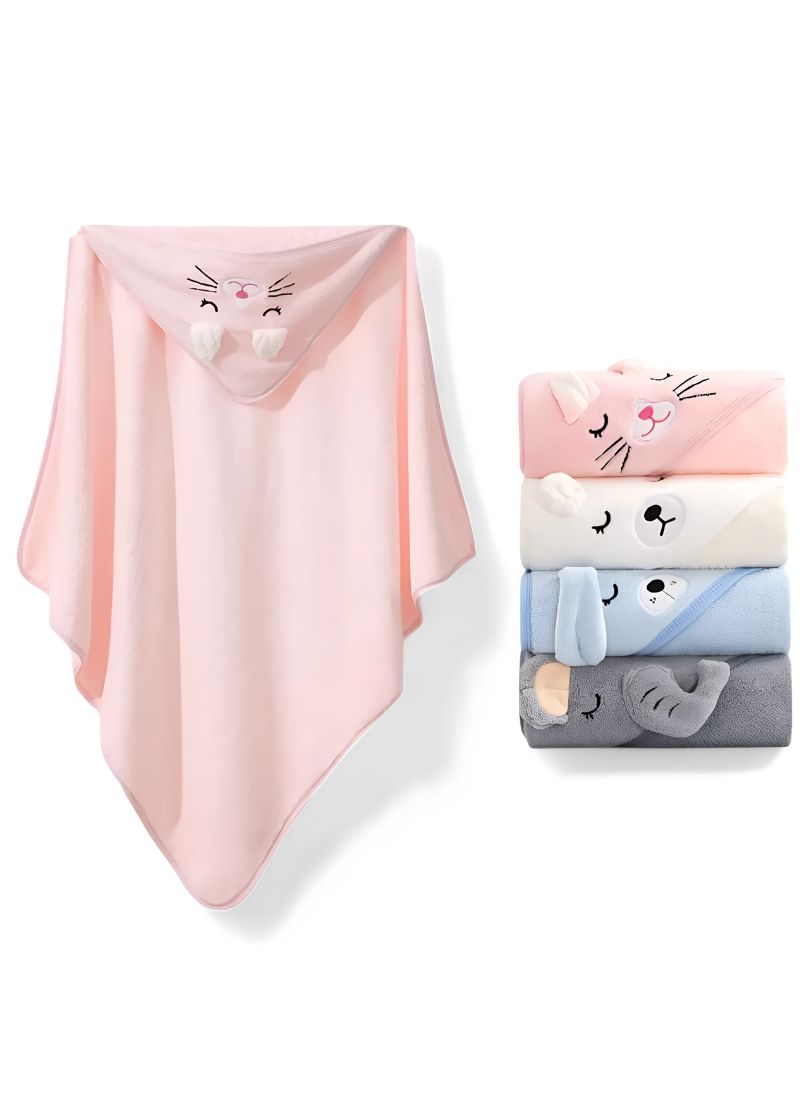 Baby Cartoon Animal Hooded Towel Blanket