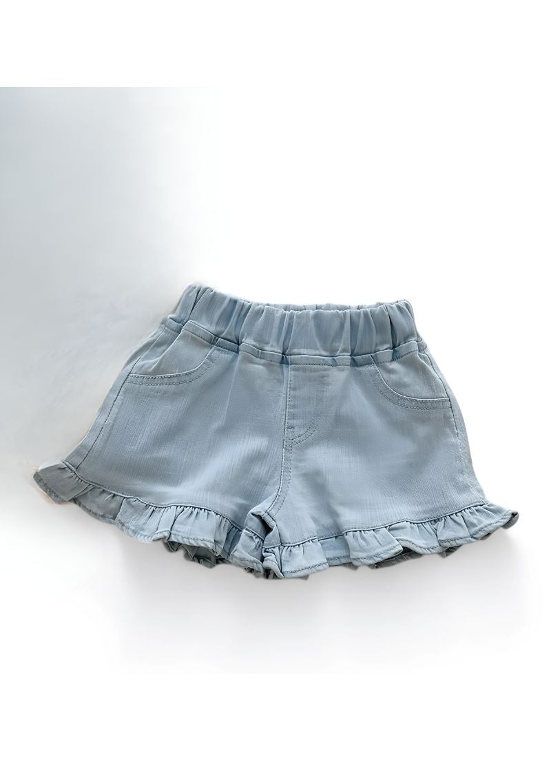 Baby Ruffle Elastic-Waist Cotton Shorts