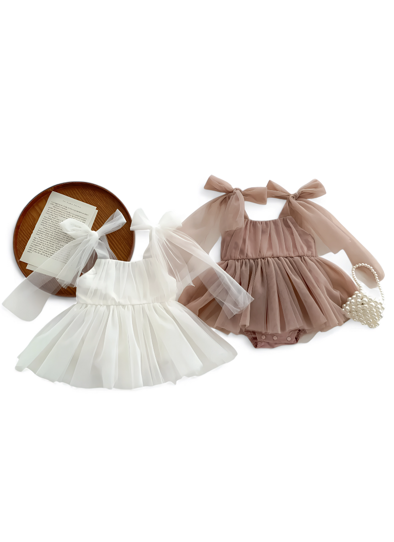 Baby Lace Polka Dot Romper Set