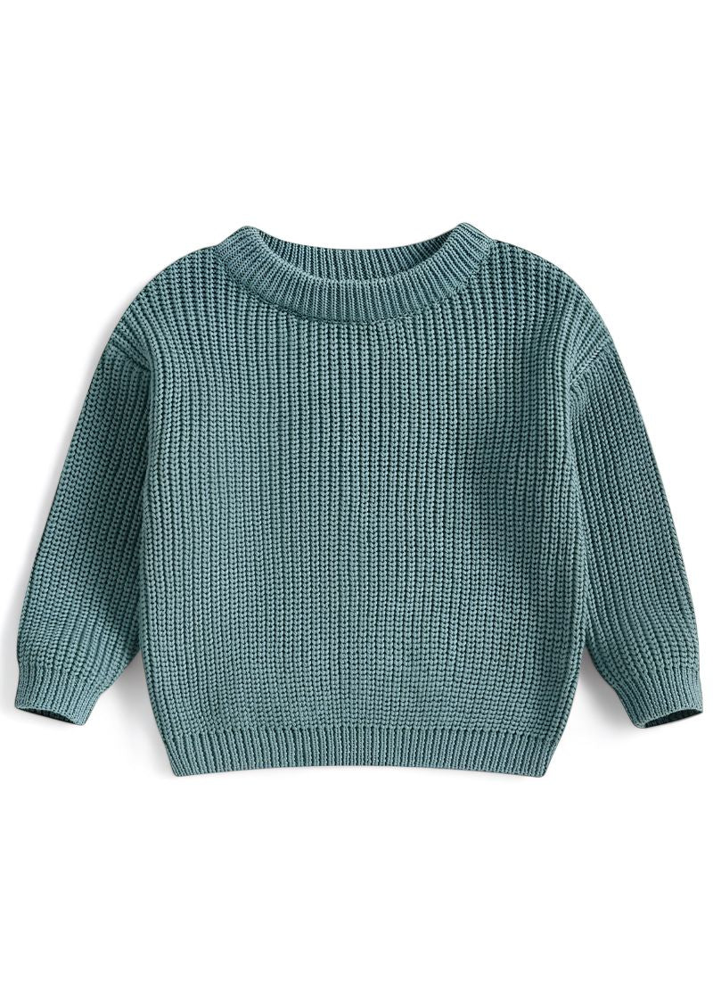 Baby Solid Warm Knit Pullover Sweater