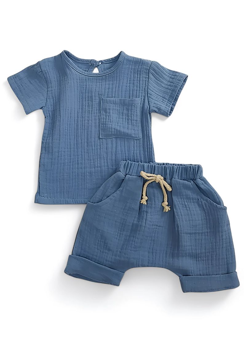 Baby Cotton Romper & T-Shirt Shorts Set