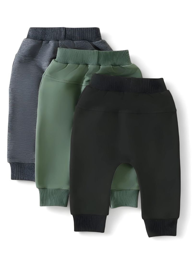 Baby Solid Elastic Waist Sweatpants Set β 3PCS