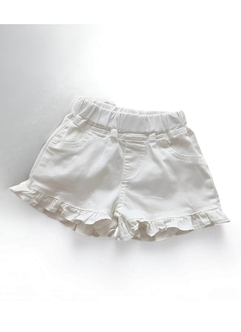 Baby Ruffle Elastic-Waist Cotton Shorts