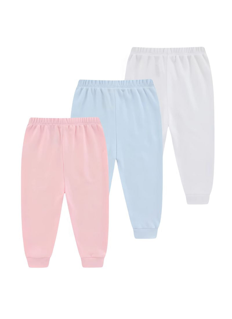 Baby Solid Cotton Trousers Set (3PCS)