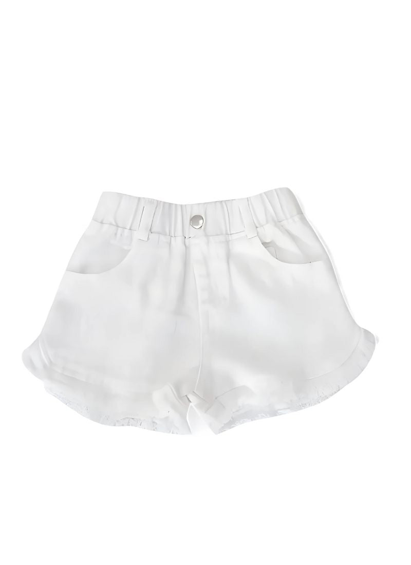 Baby Ruffle Elastic-Waist Cotton Shorts