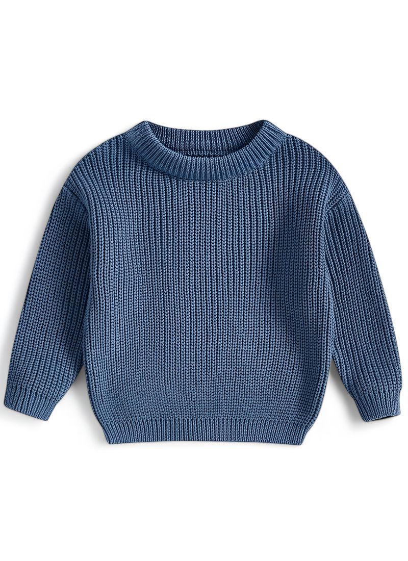 Baby Solid Warm Knit Pullover Sweater