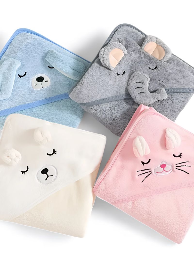 Baby Cartoon Animal Hooded Towel Blanket