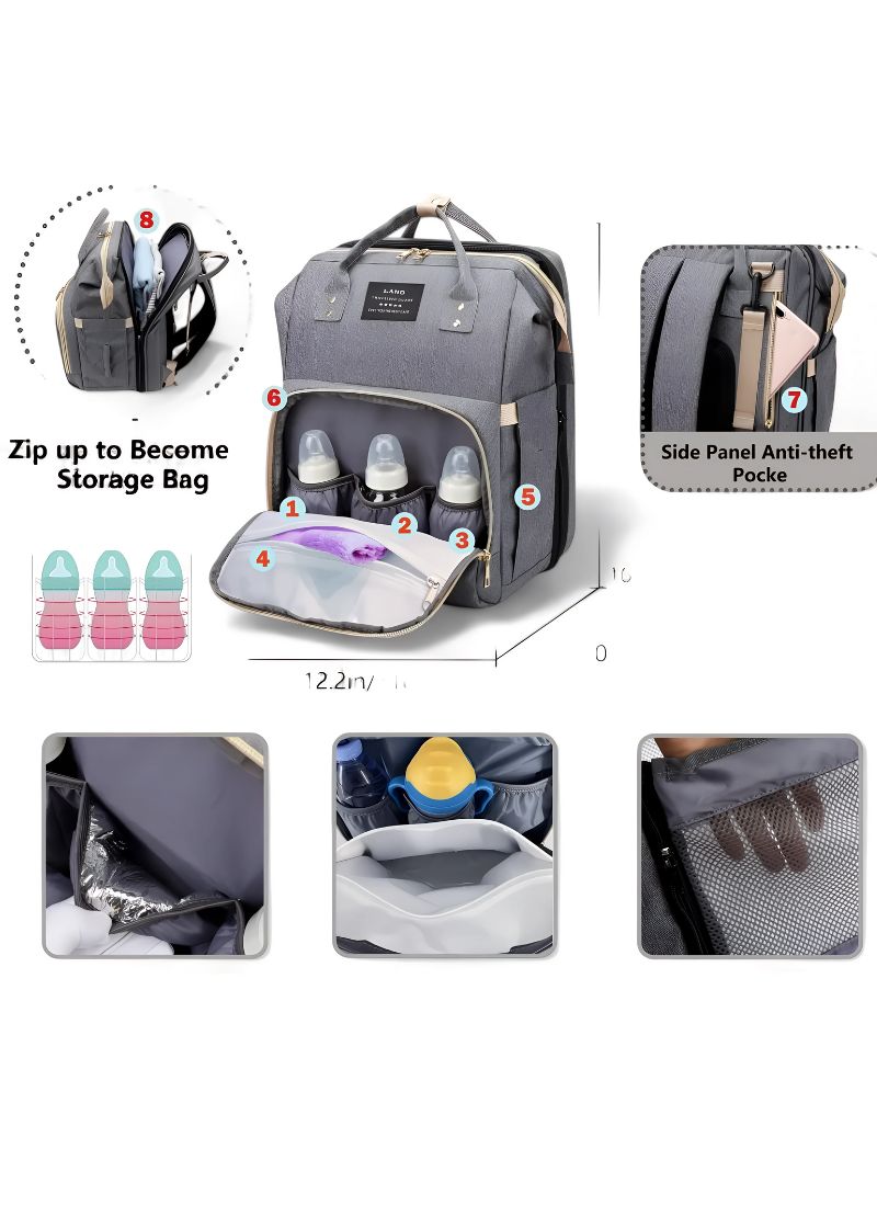 Portable Mommy Bag with Foldable Crib
