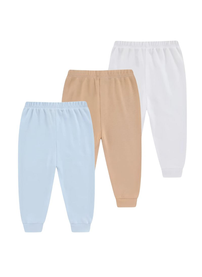 Baby Solid Cotton Trousers Set (3PCS)