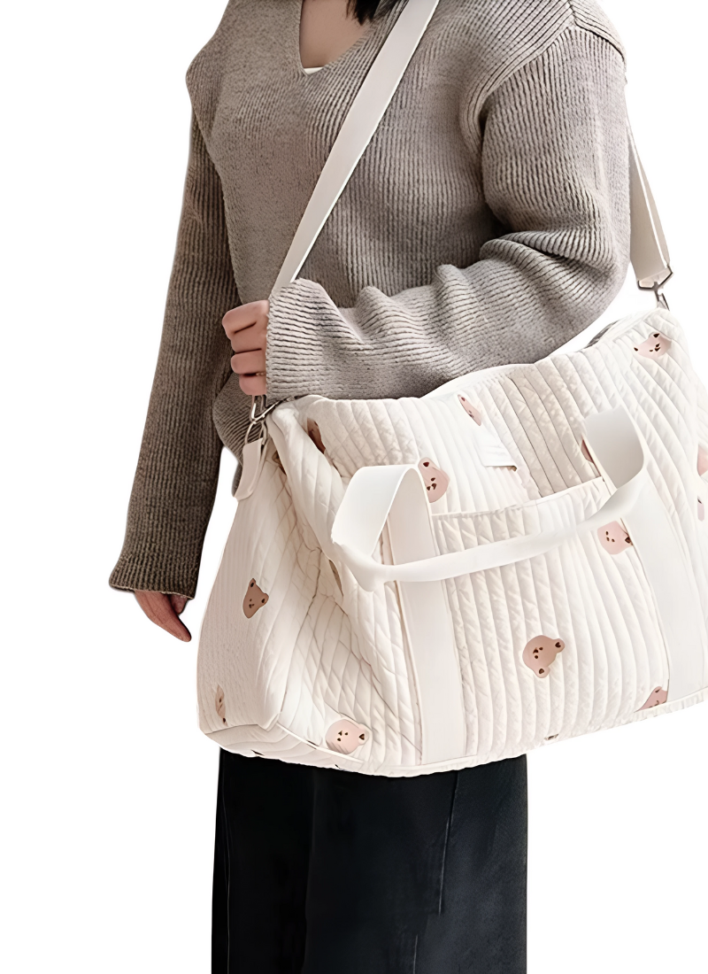 Little Bear Embroidered Mommy Shoulder Bag