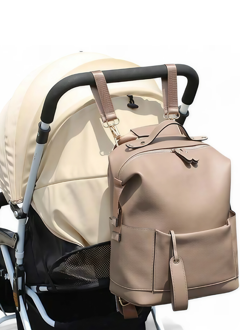 Kit Multifunction Leather Diaper Backpack – Large Capacity