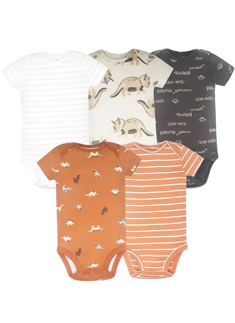 Kit Baby Cotton Short-Sleeve Bodysuits β 5PCS Set