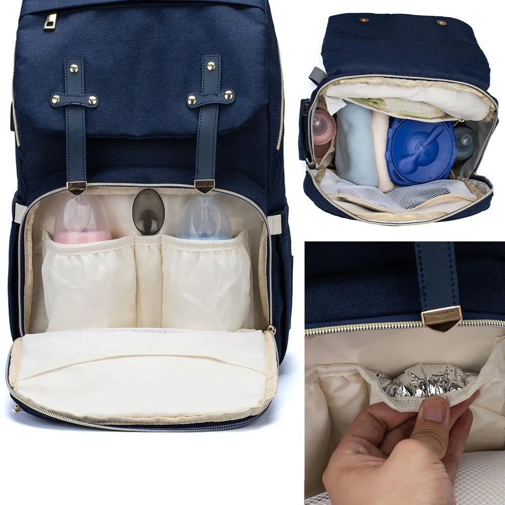 Lequeen Original Maternity Backpack – With Changing Pad, Hooks & USB Port