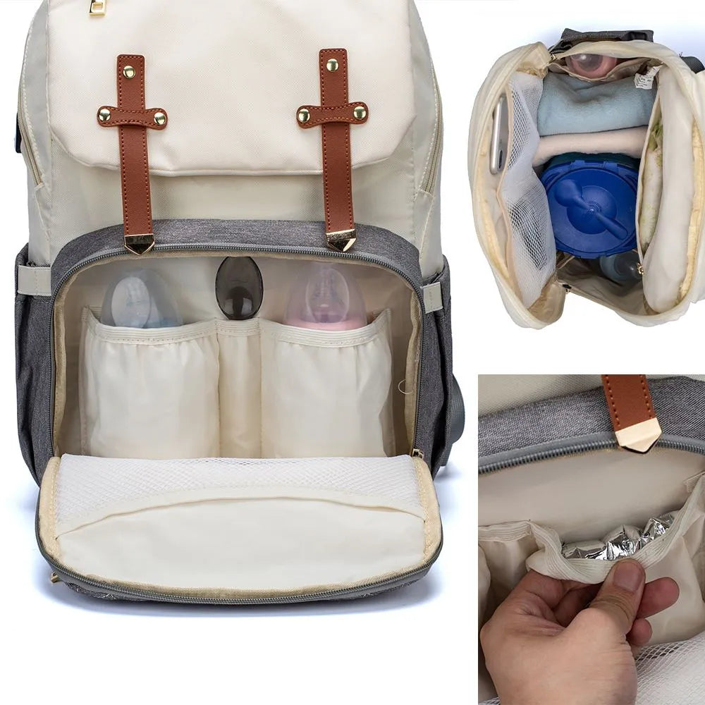 Lequeen Original Maternity Backpack – With Changing Pad, USB Port & Hooks