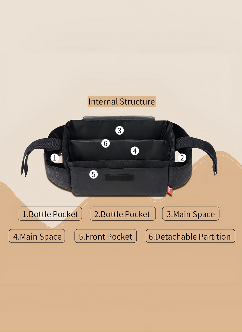 Large Capacity Diaper Bag with Insulated Bottle Pockets  html Copiar