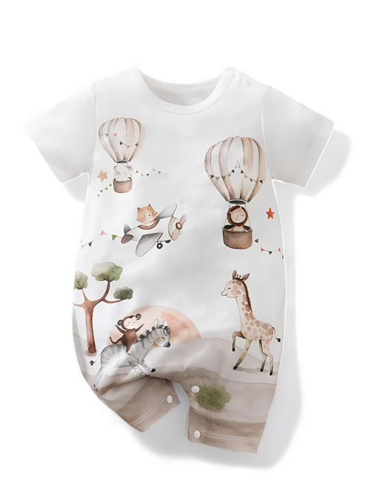 CARTOON ANIMAL PRINT BABY BODYSUIT