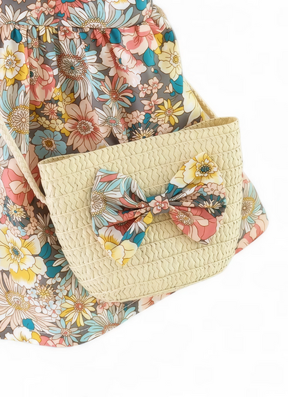 Baby Girl Summer Dress Set with Bag (2PCS)