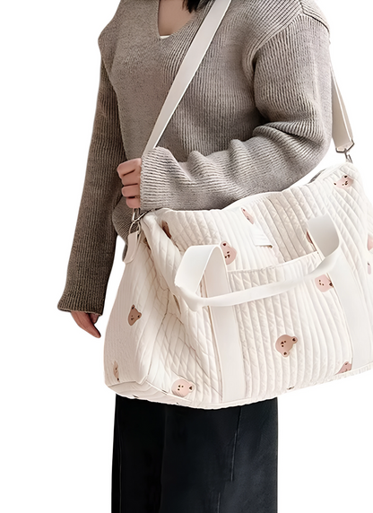 Little Bear Embroidered Mommy Shoulder Bag