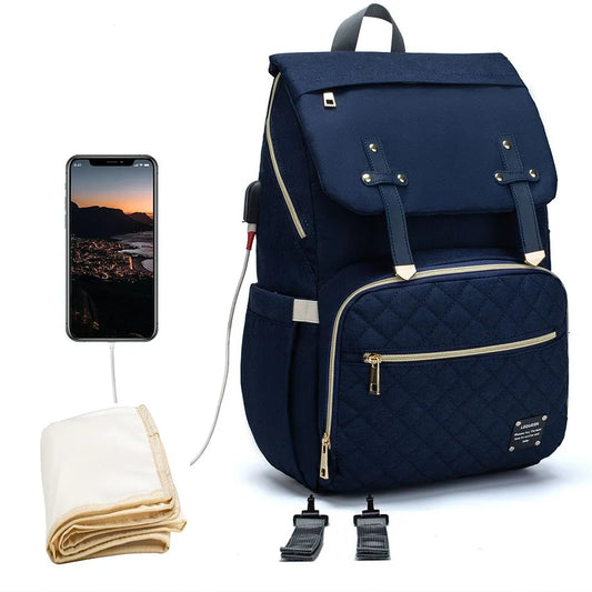Lequeen Original Maternity Backpack – With Changing Pad, Hooks & USB Port