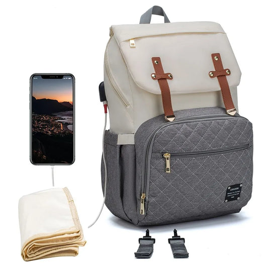 Lequeen Original Maternity Backpack – With Changing Pad, USB Port & Hooks